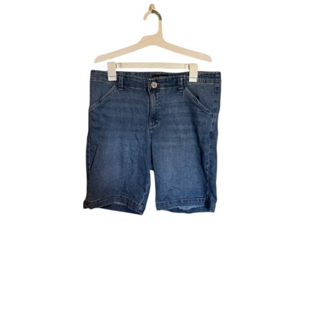 Lee Regular Fit Mid Rise Denim Shorts Womens Size 12 Medium Blue Jean‎